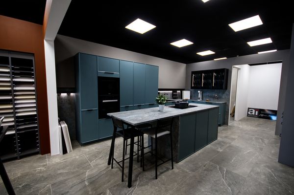 Exemple Cuisine moderne et bleu Dijon - Conception cuisine à Dijon Ahuy 